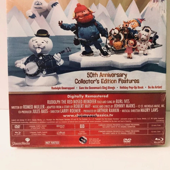 Rudolph The Red Nosed  Reindeer 50th Anniversary DVD Blu Ray Sealed - Picture 5 of 13